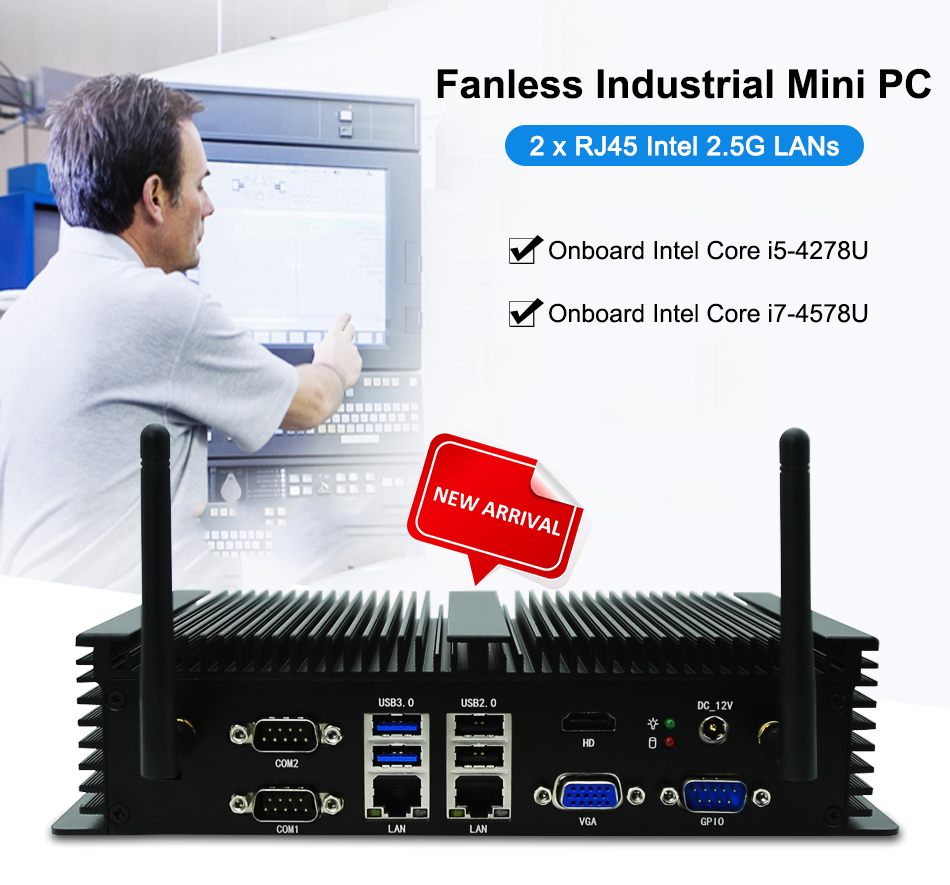Fanless Embedded PC Intel Core - Fanless Industrial Pc Rs485 Core I7 recension och pris